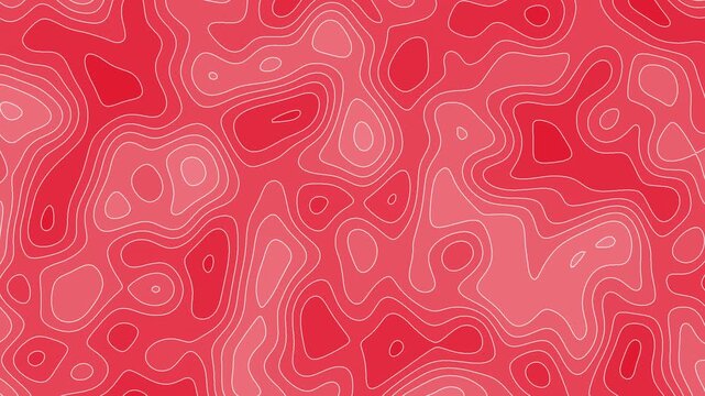 Red abstract topographical design with organic shapes, suitable for backgrounds, posters, and modern artistic projects needing a splash of color.