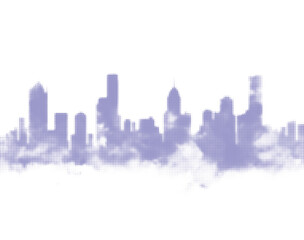 Fototapeta premium Halftone city skyline silhouette