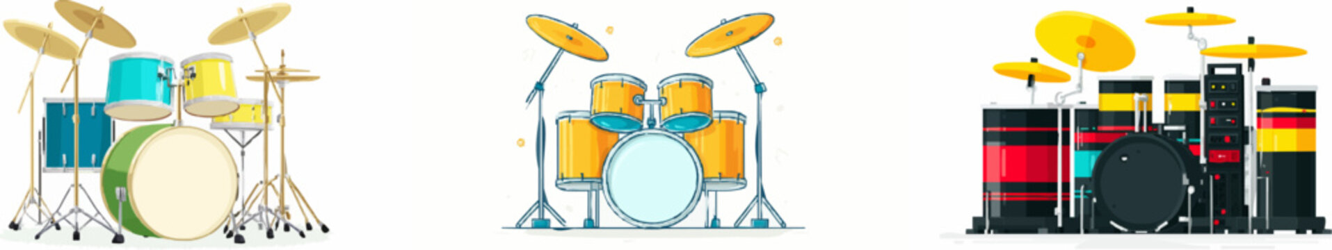 Vibrant Drum Set: A Musical Symphony in Motion