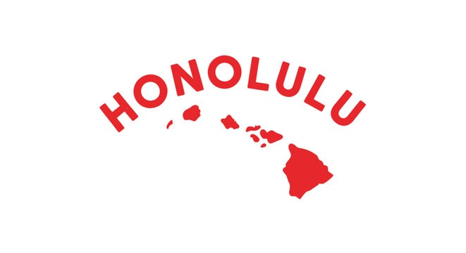 Honolulu Hawaii Map Graphic Icon