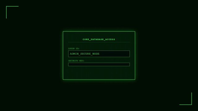Secure Database Admin Login Interface Cybersecurity Access.