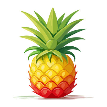 Yellow pineapple for tropical summer beach party and refreshing exotic drink menu designs - Vector Illustration