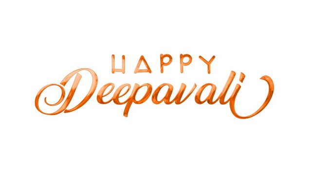 Happy deepavali text animation in gold. Festive greetings design for diwali celebrations, social media posts, and digital invitations.