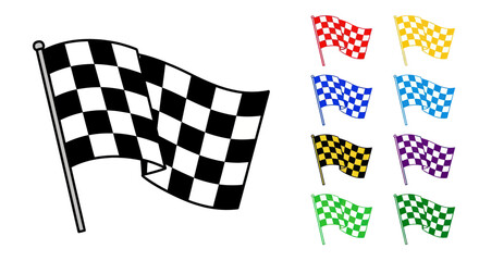 Obraz premium Checkered Flag Collection - Racing, Victory, and Sports Symbols