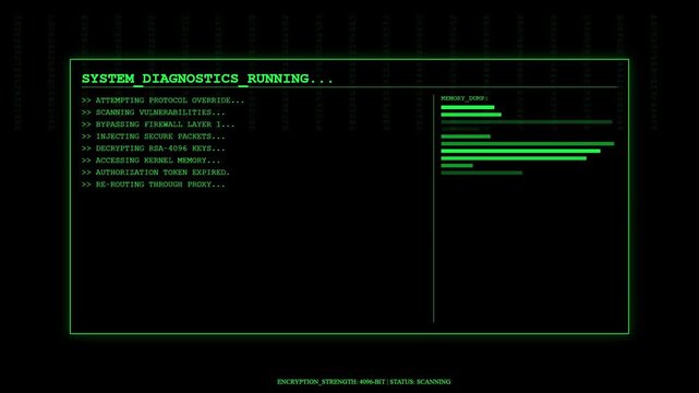 Futuristic Cybersecurity System Hacking Interface Digital Override.