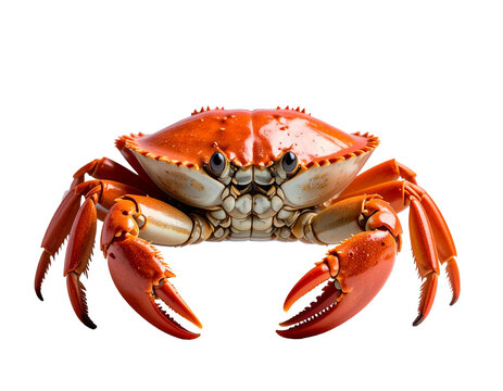 Bright orange crab close-animated movie showing vivid shell texture and detailed claws