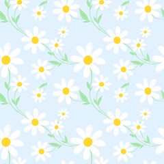 Fototapeta premium seamless pattern with camomiles