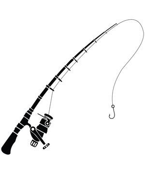 Professional Fishing Tackle Graphic Design on White Background Illustration art