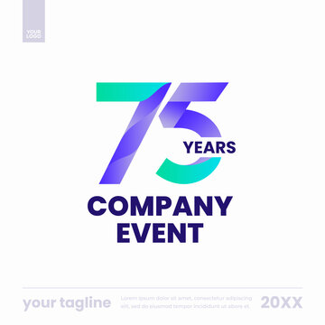 75 years company event modern gradient social media template