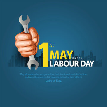 happy Labour day or international workers day vector illustration. labor day and may day celebration design.