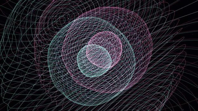 Holographic blueprints of an orbital data station tear into cyan and magenta chromatic glitches, visualizing systemic memory degradation. Ideal for cybersecurity explainer videos. Seamless loop.