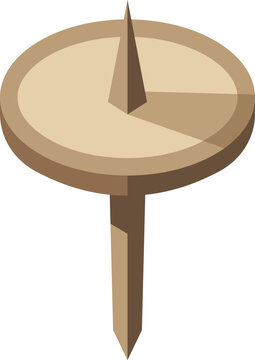 Round push pin with pointed metal tip illustration