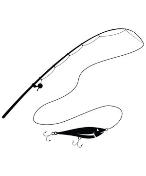 Professional Fishing Tackle Graphic Design on White Background Illustration art