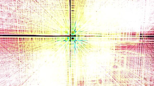 Massive geometric grids subdivide into glowing blue and gold micro-nodes, visualizing dynamic load balancing and scalable networks. Ideal for AI and cloud infrastructure content.