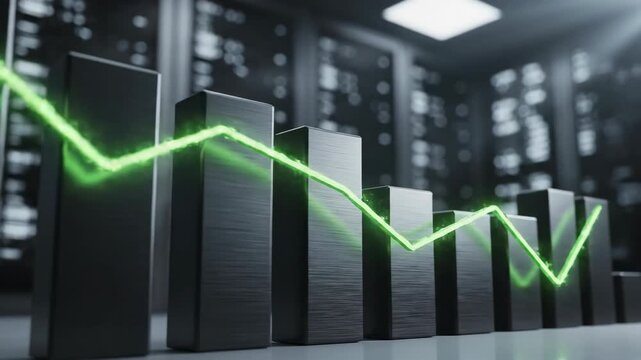 Green line graph on server bars.