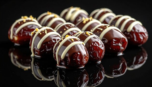 Rich Dark Chocolate Truffles Drizzled with White Chocolate and Sprinkles