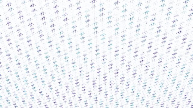 Hexagonal lattice self-assembles in a pristine void with ultraviolet laser sweeps, visualizing atom-by-atom processor fabrication. Ideal for semiconductor and electronics brand content.