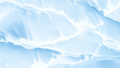 Obraz premium An abstract blue silk background featuring flowing waves and a delicate frozen frost pattern that resembles a cold winter crystal texture on a smooth fabric surface