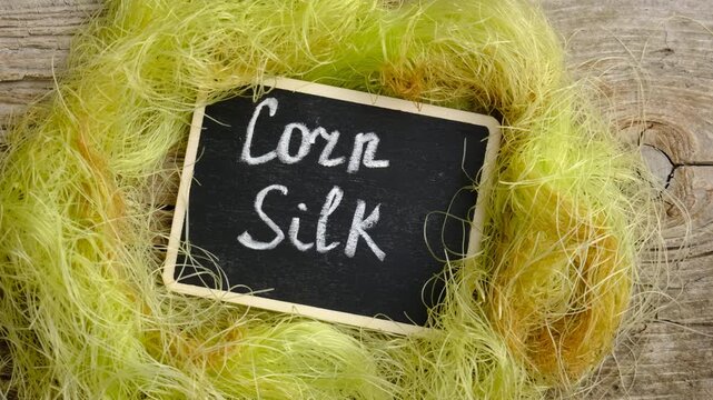 Corn silk in supplements. Selective focus.