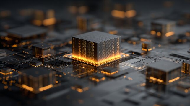 Data Protection Infrastructure Visualization Showing Secure Encryption Processor Core Cybersecurity Architecture Platform Enterprise Information Security Technology Background