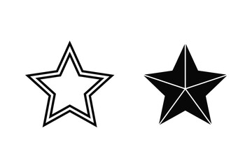 Fototapeta premium Star Icons: Outline and Solid Styles for Ratings and Excellence
