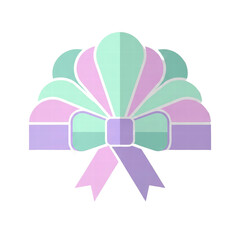Fototapeta premium Pastel ribbon bow icon