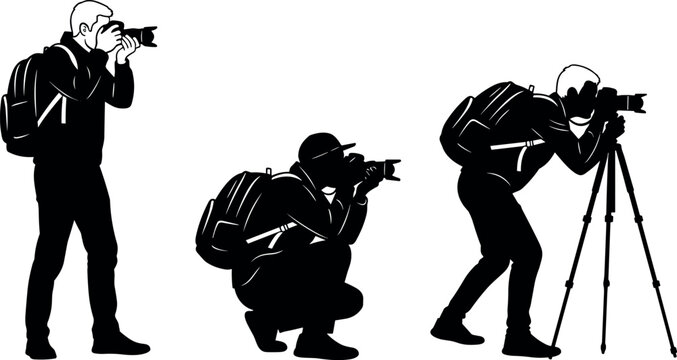 Photographer icon vector illustration with decorative design, elegant camera artwork, creative silhouette composition, ornamental background pattern