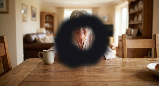 Macular degeneration POV simulation showing central vision loss