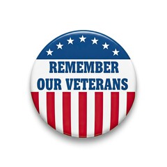 Patriotic badge honoring american veterans