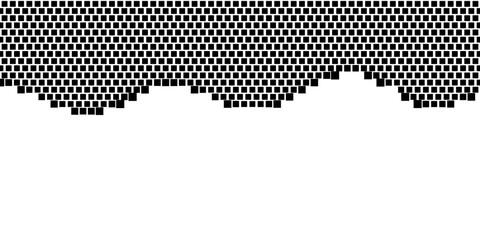 Fototapeta premium Abstract Black Square Halftone Wave Background with Pixelated Grid and White Copy Space