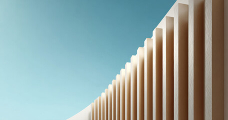 Obraz premium Modern architectural facade with blue sky