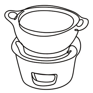 Thai Traditional Hot Pot (Jim Jum) on Charcoal Clay Stove