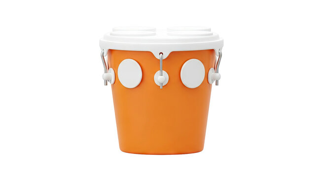 Orange Bongo Drum with White Heads
