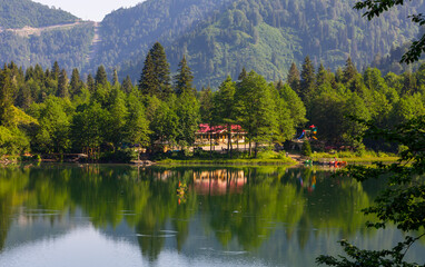Obraz premium Karagöl is a landslide-dammed lake located 25-27 kilometers from Borçka district in Artvin.