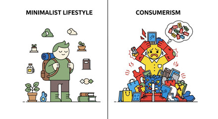 Fototapeta premium Minimalist Lifestyle vs