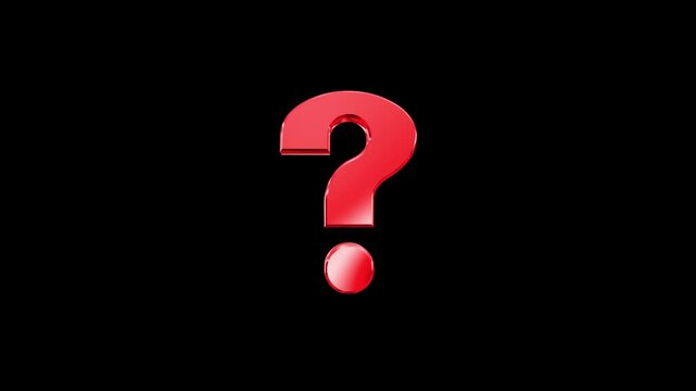 Stylized Red Question Mark 3D Animation Loop for Quiz and Learning Videos