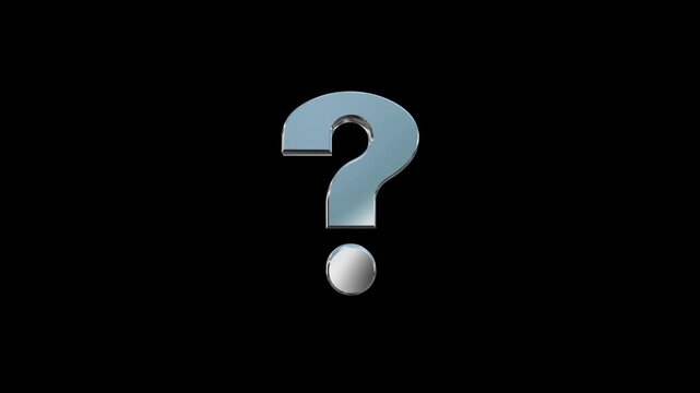Stylized Silver Question Mark 3D Animation Loop for Quiz and Learning Videos
