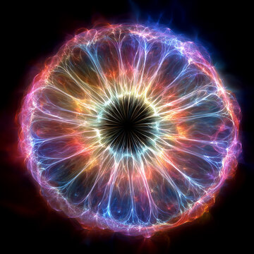 Abstract glowing plasma core representing nuclear fusion energy