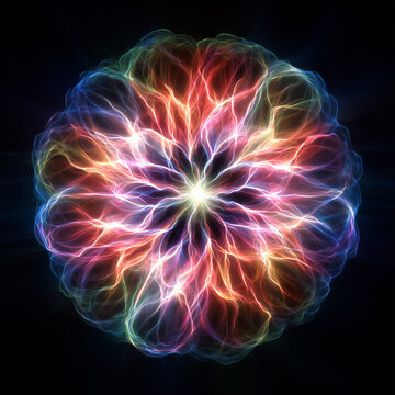 Abstract glowing plasma core representing nuclear fusion energy