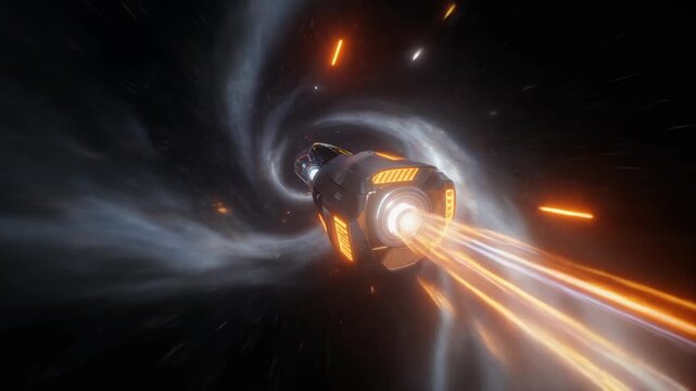 Space scene with swirling black hole.