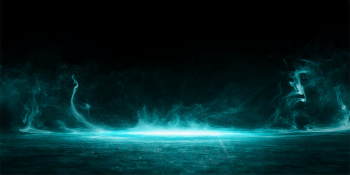 A dramatic abstract texture of fire and water clashing under a dark night sky with bright smoke and blue cloudscape motion