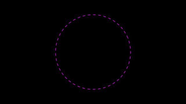 Dotted line circle frame animation on white background. Animation of a dotted line path from left to right point. border frame dotted line animation isolated on white screen. 4k video,,.......,