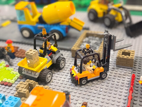 Miniature lego construction site