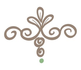 Editable hand drawing of traditional rangoli design element illustrations. © 2M Stocks