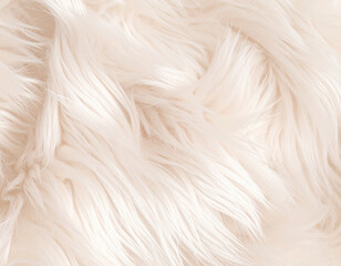 Obraz premium Soft White Faux Fur Texture Background with Long Fluffy Fibers for Winter Fashion Design