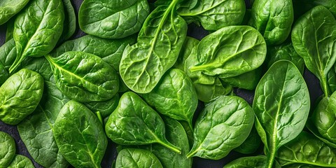 Obraz premium Beautiful Seamless Background Image Featuring Fresh Raw Spinach Leaves for Healthy Diet Visuals