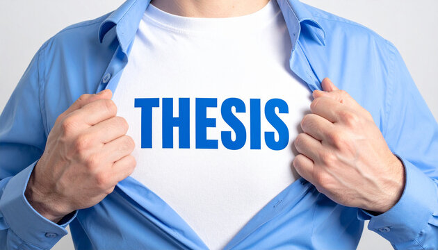 Thesis - Ein Mann öffnet sein Hemd und zeigt sein TShirt