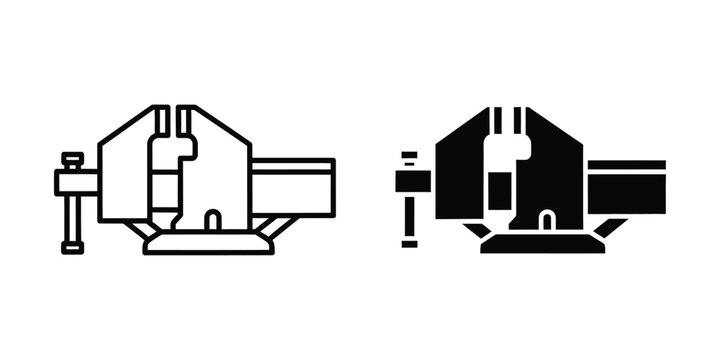 Illustration of a drill press machine in active and inactive states