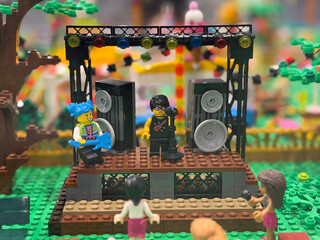 Obraz premium Lego band on mini concert stage