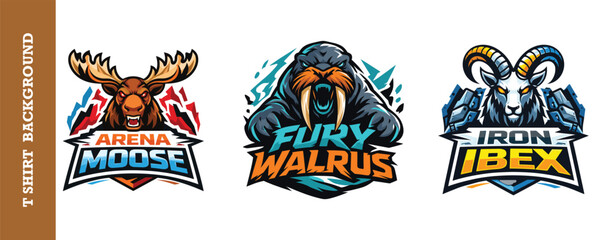 Arena moose esports gaming mascot logo design for sport and t shirt background. © jubayer95